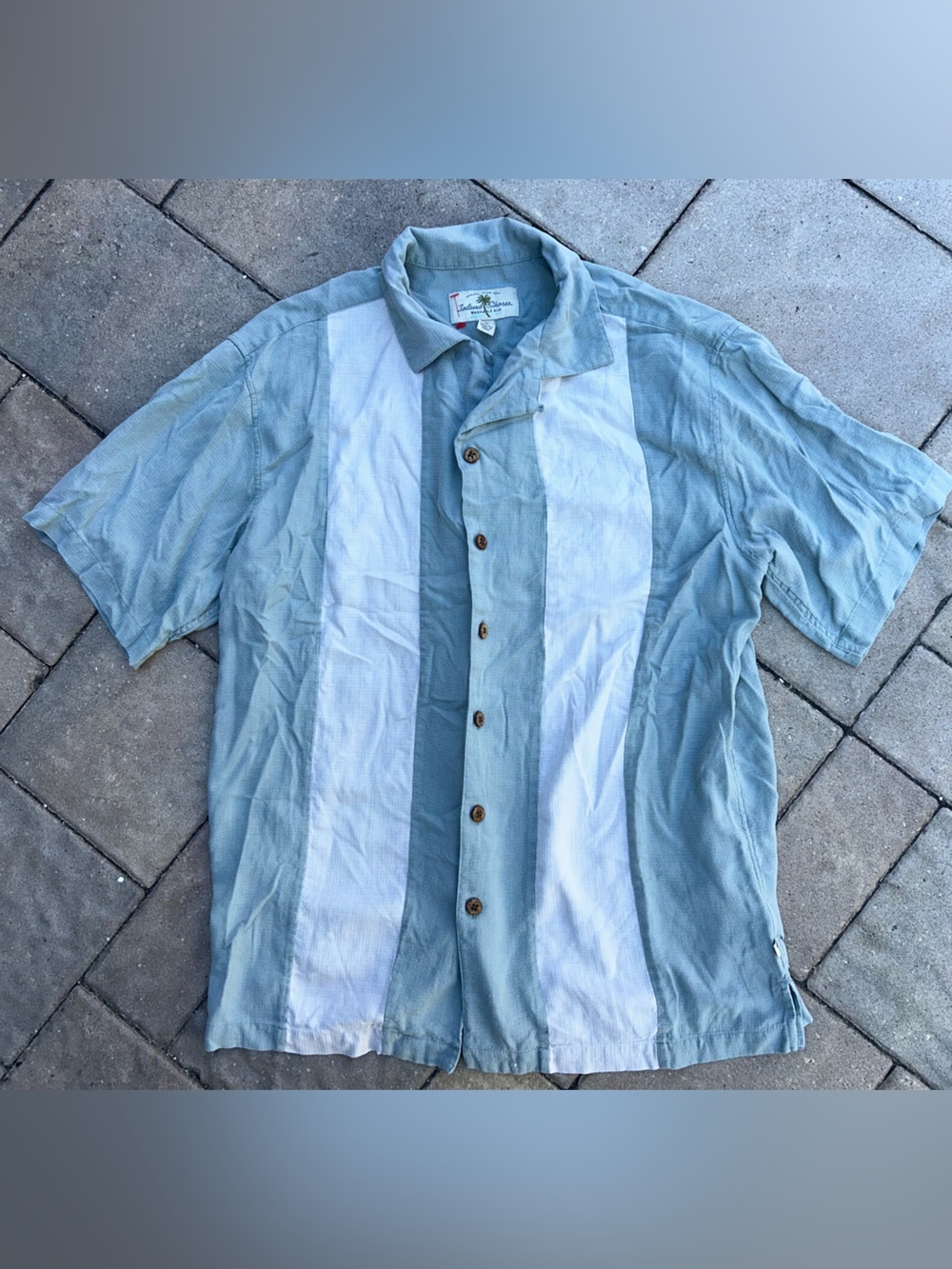Island Shores 100% Silk Mens Short Sleeve Shirt